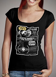 Женская футболка с глубоким вырезом Darth Vaders Tie Fighter