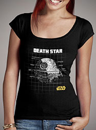 Женская футболка с глубоким вырезом Death Star Schematics