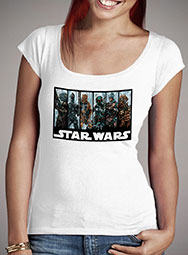 Женская футболка с глубоким вырезом Galactic Bounty Hunter Guild
