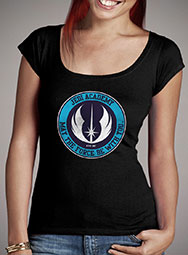 Женская футболка с глубоким вырезом Jedi Academy - Est 4019 BBY