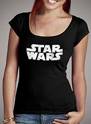 Женская футболка с глубоким вырезом Star Wars Distressed Logo