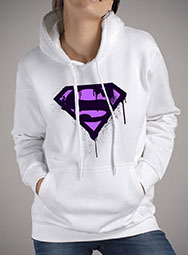 Женская толстовка Superman Purple Splatter Logo